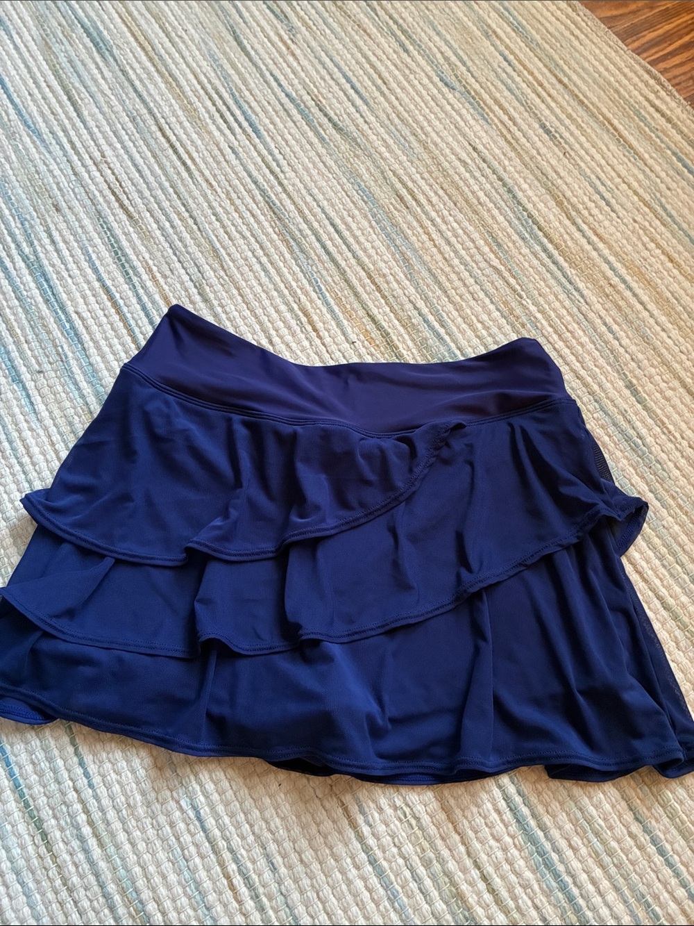 Bathing suit skirt blue ruffle mediu